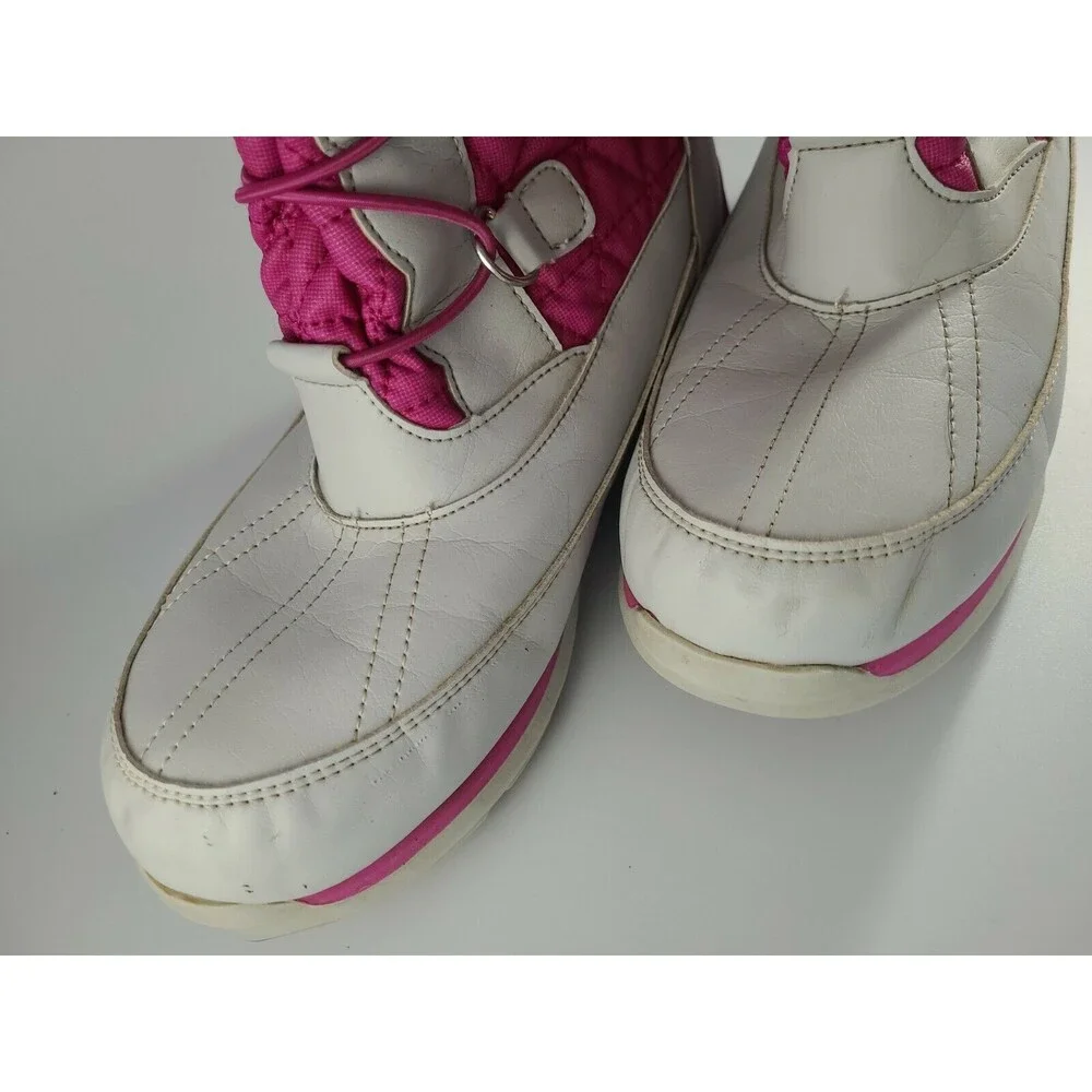 LANDS END 12"-Tall Shocking-Pink/Navajo White Winter Insulated Snowflake boot 6M - Picture 3 of 8